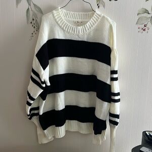 Black and white sweater. Long size large